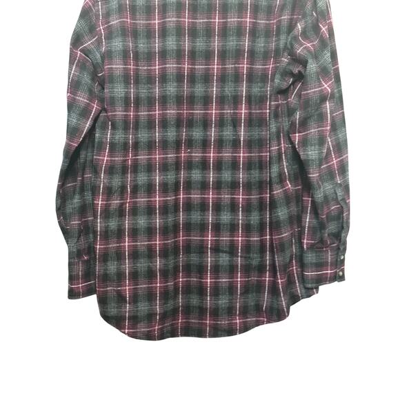 Falcon Bay Collared Shirt Snap Button Plaid Pattern Chest Pockets Multicolor  L - Picture 6 of 9